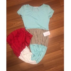 NWT : Soft multi colored maxi dress!